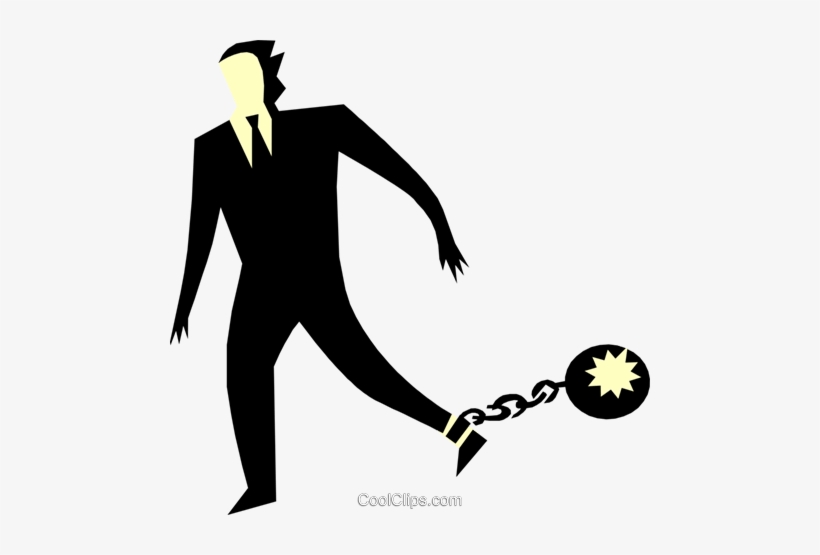 Ball And Chain Royalty Free Vector Clip Art Illustration - Ball And Chain Clipart, transparent png download
