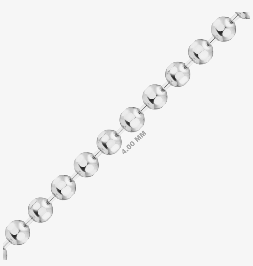 Sterling Silver Diamond Cut Round Bead Chain In Sterling - Ball Chain, transparent png download