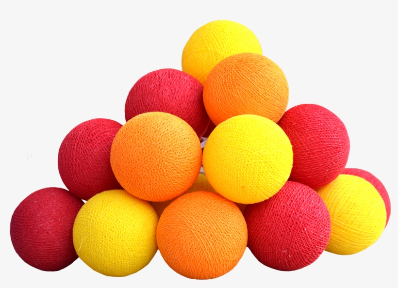 Cotton Ball Light Chain Fire With Colour Red Orange - Fire, transparent png download