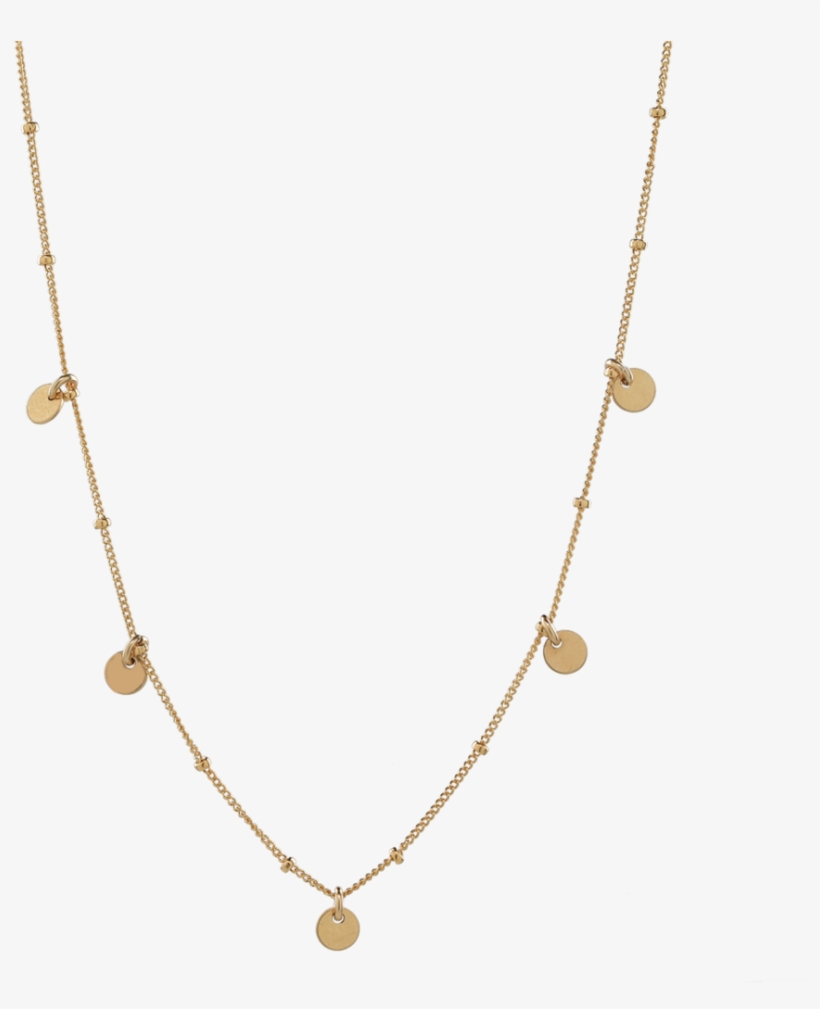 5 Tiny Discs On Ball Chain Choker - Ball Chain Choker, transparent png download