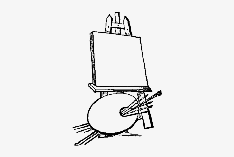 Digital Stamp Design - Artist Easel Drawing, transparent png download