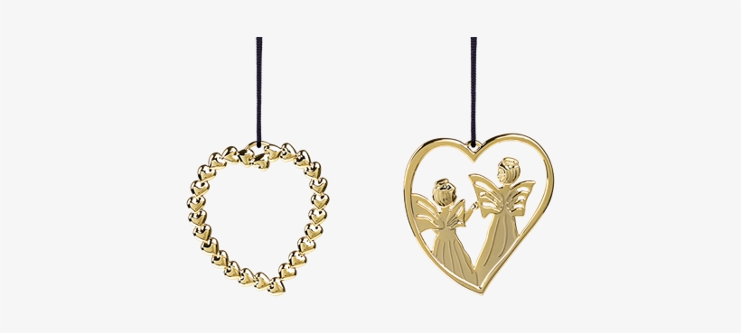 Heart Wreath And Heart Angel H7 Gold Plated - Heart Wreath & Heart Angel, Goldplated, transparent png download