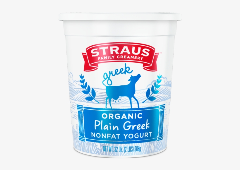Share - Straus Organic Greek Yogurt, Plain - 32 Oz Tub, transparent png download