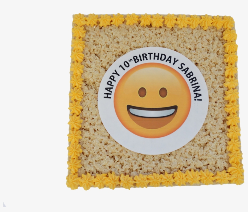 Rice Krispy Emoji Birthday Cake - Lächelndes Gesicht - Emoji Geschenkpapier, transparent png download