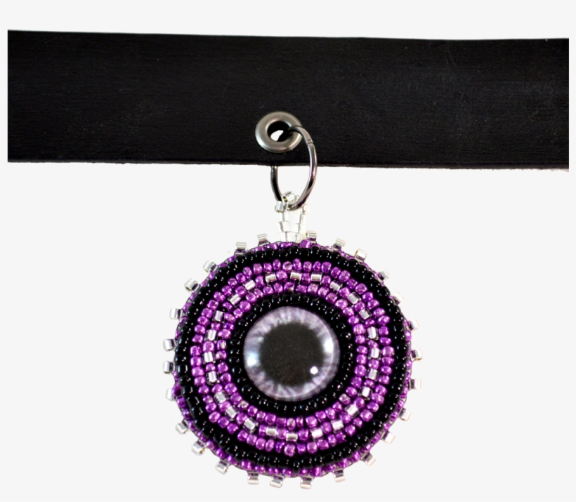 Purple Eye Choker - Purple Eye Choker - Leather - Purple Choker - Free, transparent png download