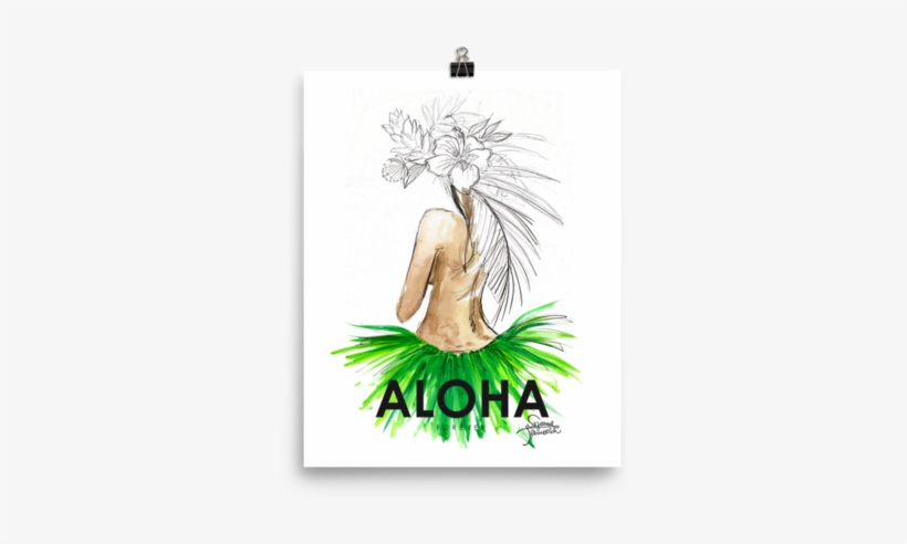 Aloha Hula Girl Illustration Poster - Illustration, transparent png download