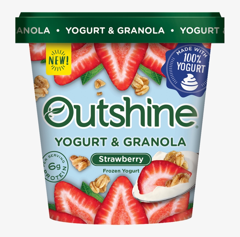 Outshine Strawberry Frozen Yogurt With Granola - Outshine Yogurt And Granola, transparent png download