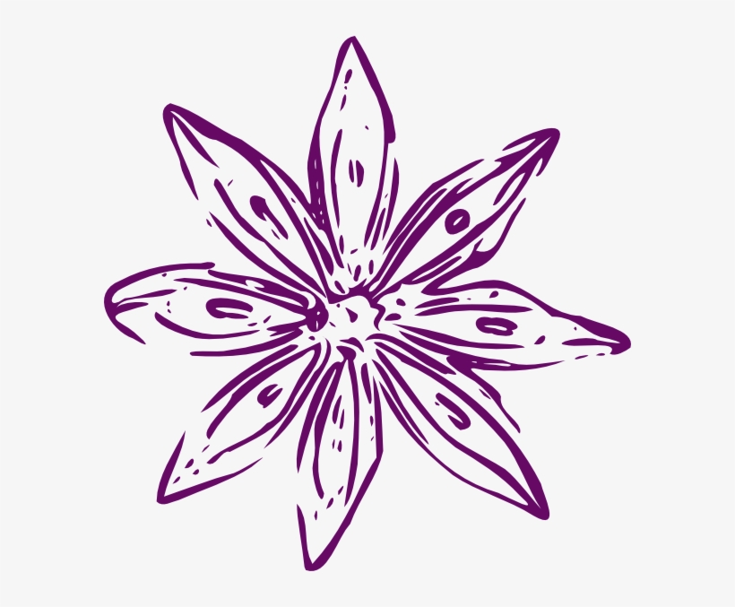 Purple Flower Clipart Purple Leave - Purple Flower Designs Png, transparent png download