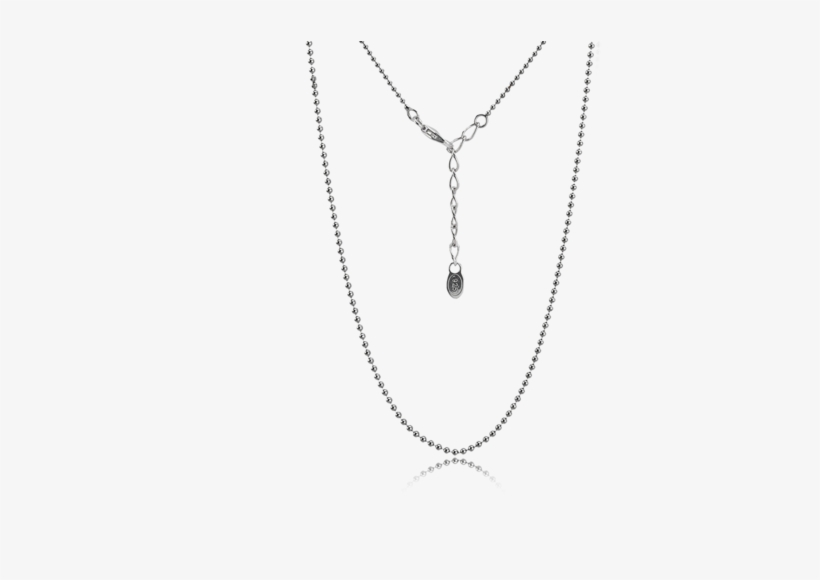 925 Sterling Silver Chain - Black Ball Chain Necklace, transparent png download