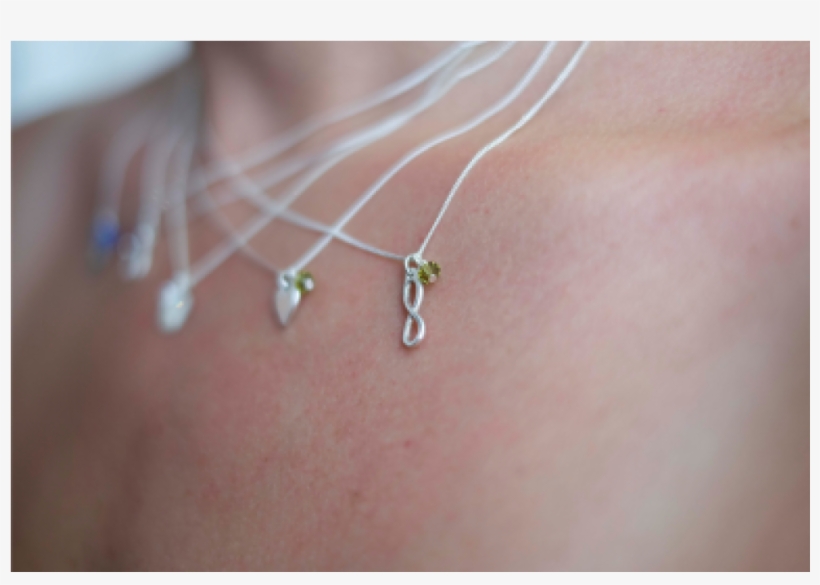Heart On Silver Chain With Swarovski Crystal - Body Jewelry, transparent png download