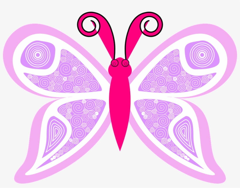 Png Girly - Pink Purple Butterfly Name Tote Bag, transparent png download