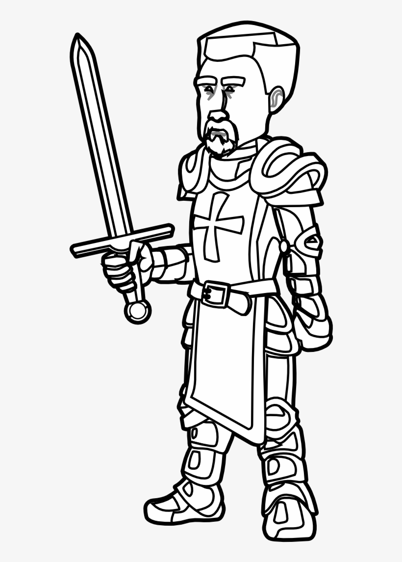 Knight Helmet Clipart - Knight Black And White Clip Art, transparent png download