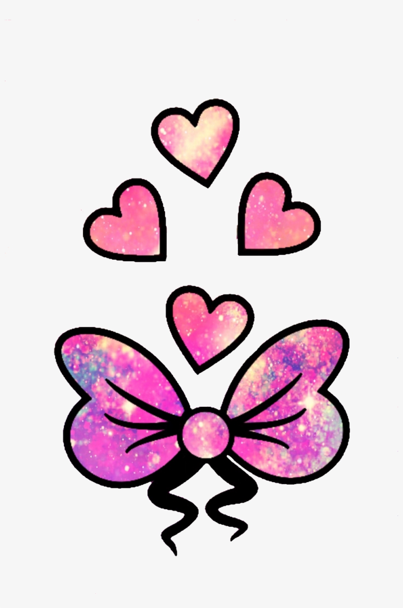 Glitter Sparkle Galaxy Cute Girly Bow Hearts Love Pink - Portable Network Graphics, transparent png download
