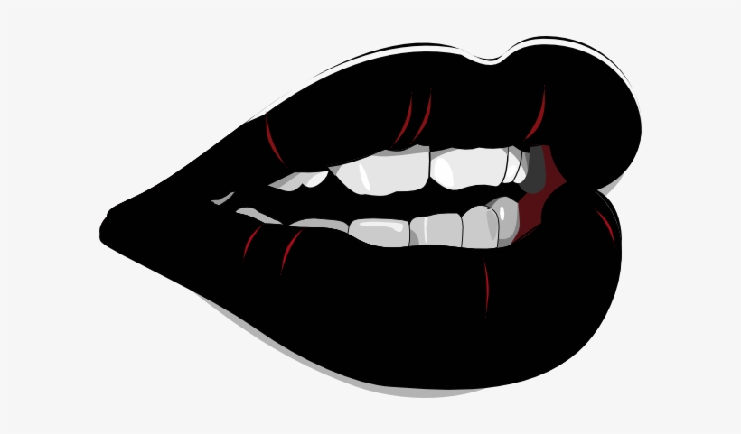Lack Lips Clip Art - Black Lips Clip Art, transparent png download