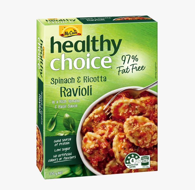 Healthy Choice Spinach & Ricotta Ravioli 350g, transparent png download