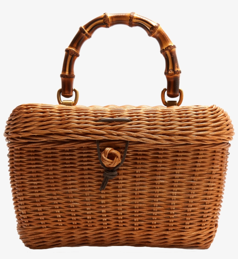 Gucci Cestino Bamboo-handle Wooden Basket Bag - Gucci Straw Bag, transparent png download