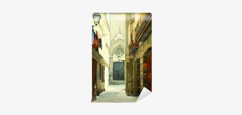 Street In Gothic Quarter Of Barcelona, Illustration, - Gothic Quarter, Barcelona, transparent png download