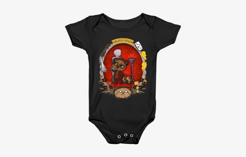 Black Lodge Racoon Baby Onesy - Weed Onesie Baby, transparent png download