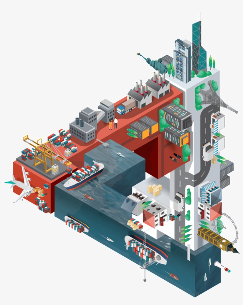 Scene Design About Large Building, Architecture, Building - Illustration Hsbc, transparent png download