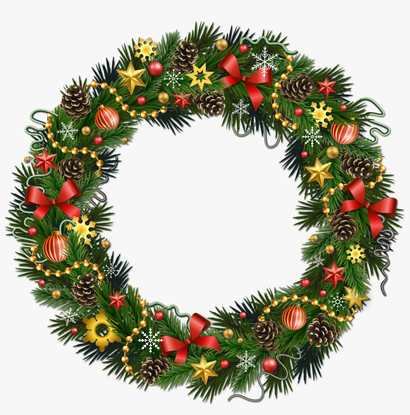 Transparent Christmas Pinecone With - Christmas Wreath Transparent Background, transparent png download