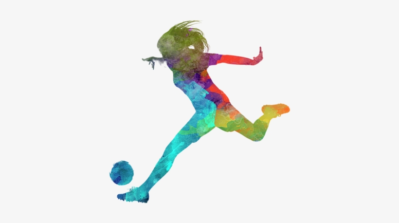 Bleed Area May Not Be Visible - Watercolor Soccer Player Girl, transparent png download