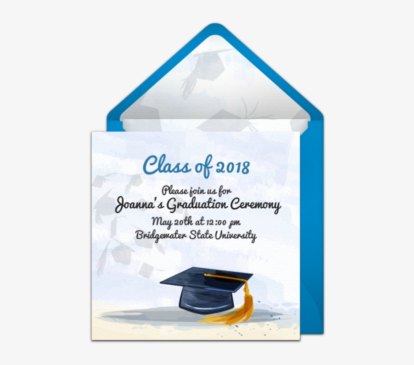 Watercolor Graduation Cap Online Invitation - Boat, transparent png download