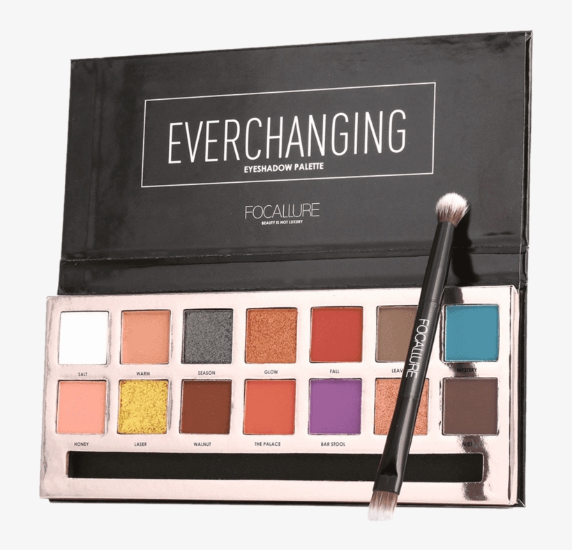 14 Colors Professional Natural Long Lasting Eyeshadow - Focallure Everchanging Eyeshadow Palette, transparent png download