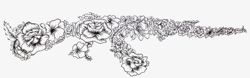 Ak-47 Made Of Flowers, - Ak 47 Made Of Flowers, transparent png download