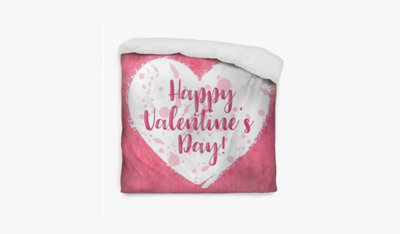 Hand Drawn Watercolor Heart With Calligraphy Text For - Romance, transparent png download
