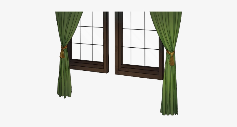 Image Window With Green Curtain Png Kancolle Wiki Fandom - Green Curtains Png Transparent, transparent png download
