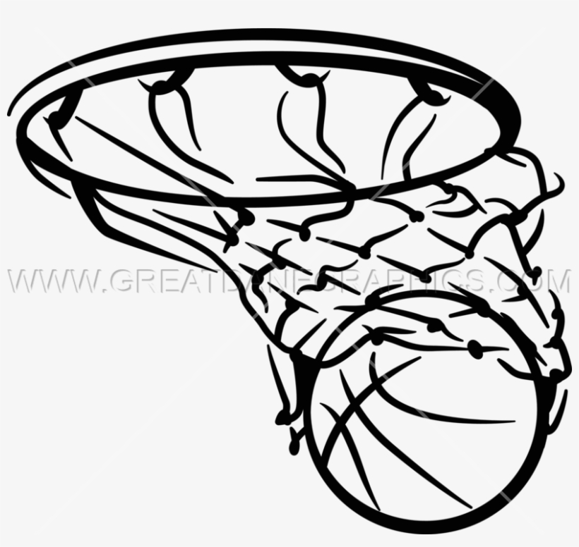 Banner Black And White Library In Production Ready - Basketball In Net Png, transparent png download