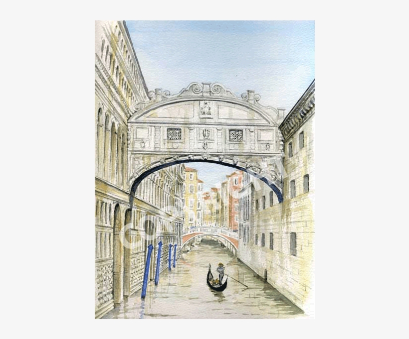 Bridge Of Sighs Watercolor Ile Ilgili Görsel Sonucu - Venice, transparent png download
