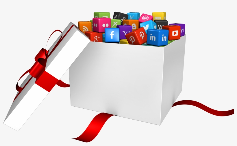 Social Media Png Transparent Image - Social Media Icons In Box, transparent png download