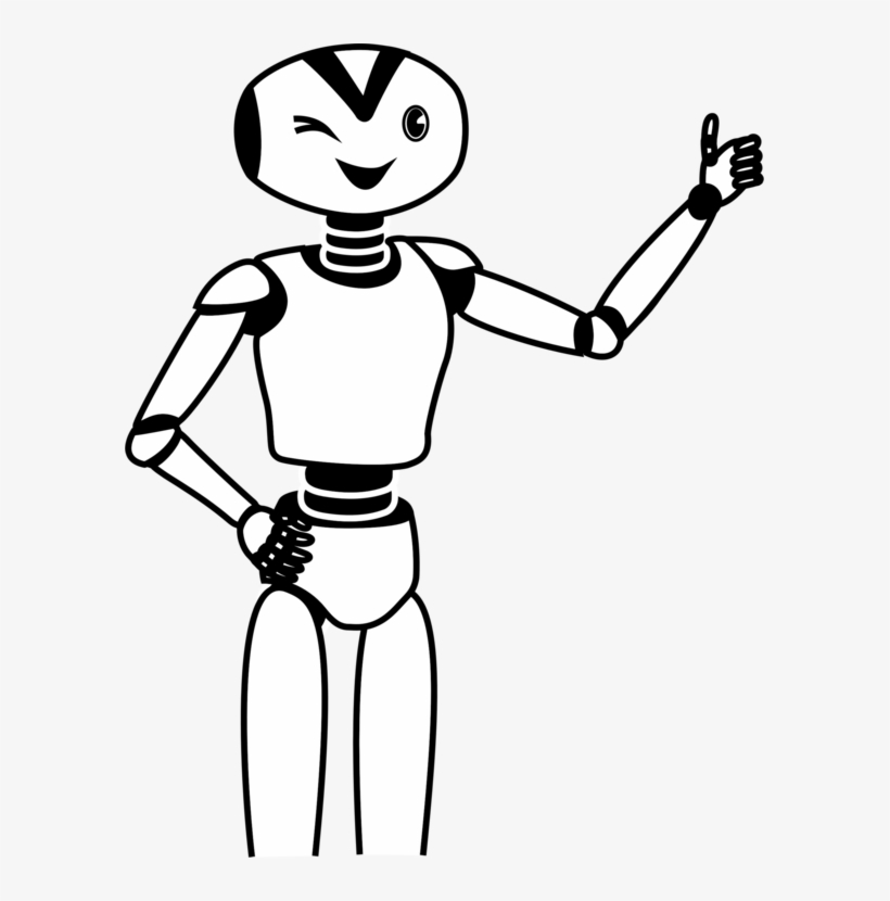 Drawing Robot Thumb Signal Computer Icons Droide - Thumbs Up Robot, transparent png download