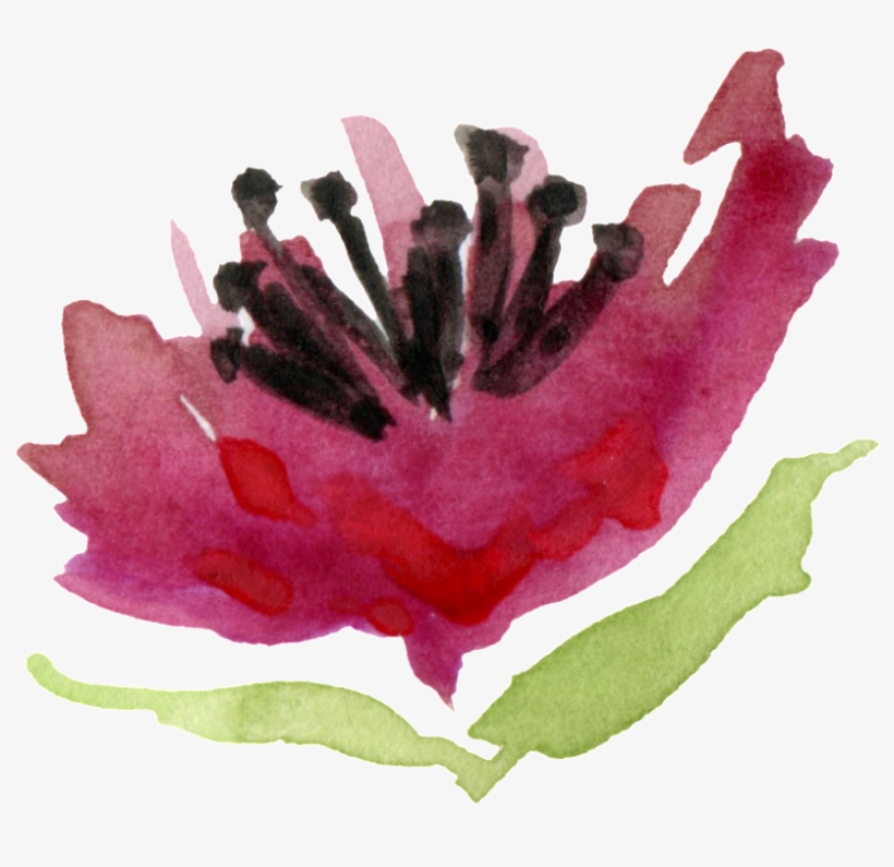 Black Heart Flower Transparent Decorative - Flower, transparent png download