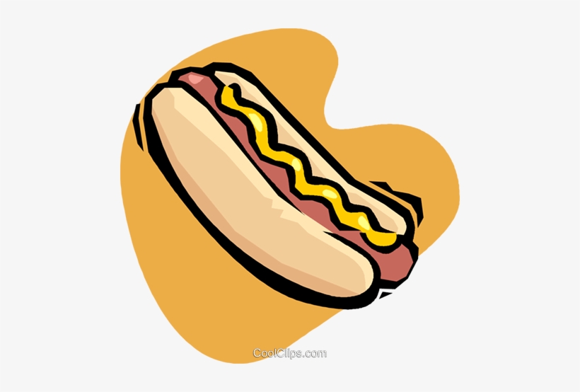 Hot Dog Royalty Free Vector Clip Art Illustration - Bun, transparent png download