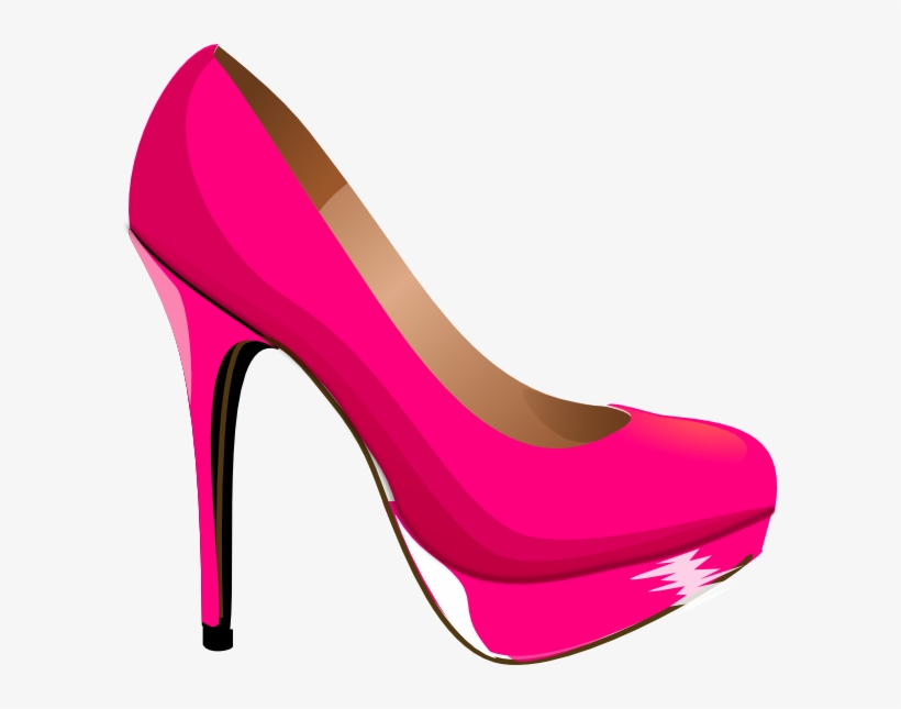 High Heel Shoe Png Black And White Transparent High - Pink Heels Clipart, transparent png download