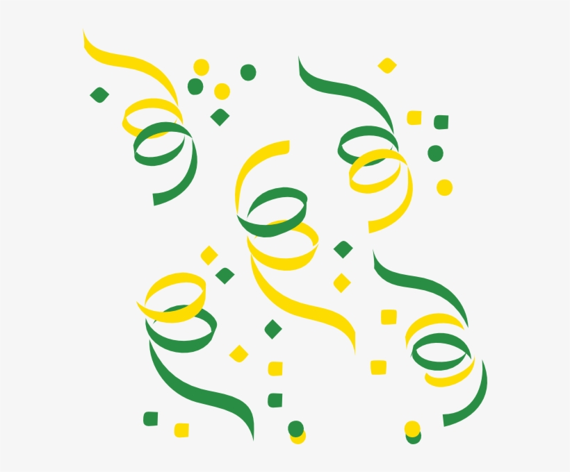 Graduation Clipart Confetti - Green And Yellow Confetti, transparent png download
