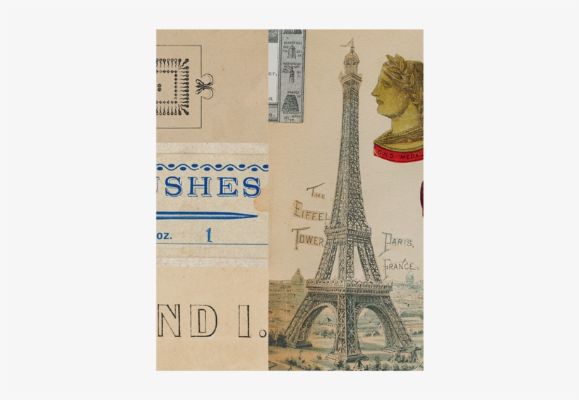 Notes / Artist's Brushes / My Love / Eiffel Tower - Collage Art, transparent png download