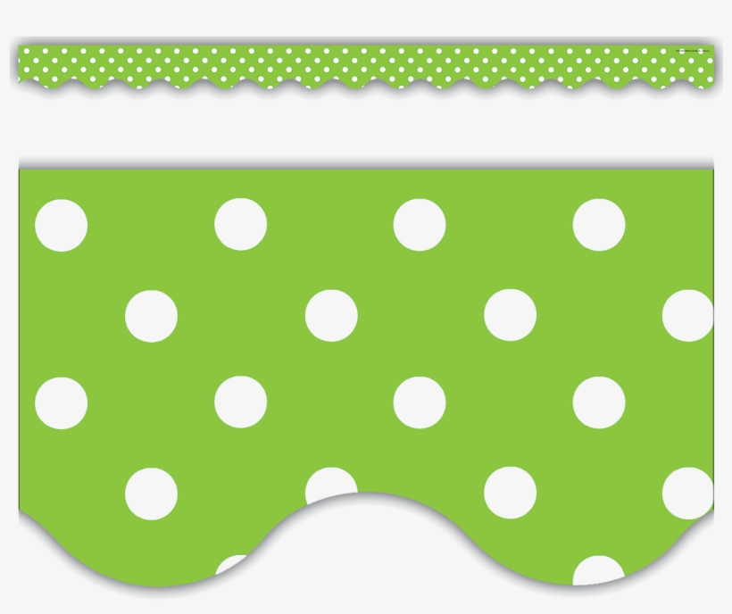 Lime Border Frame Png File - Red Polka Dot Scalloped Border, transparent png download