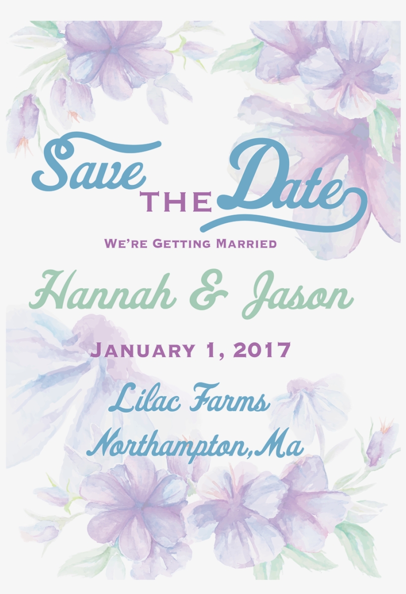 Hannah And Jason's Watercolor Save The Date Invitation - Hangar 1 Vodka, transparent png download