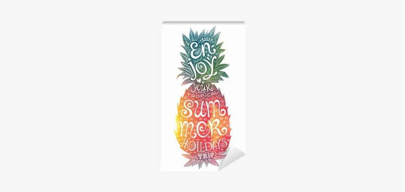 Bright Colors Hand Drawn Watercolor Pineapple Silhouette - Watercolor Painting, transparent png download