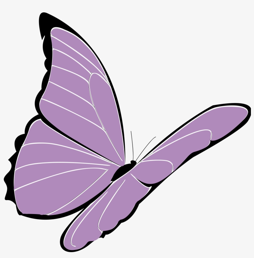 Violet Clipart Purple - Purple Butterfly Png, transparent png download