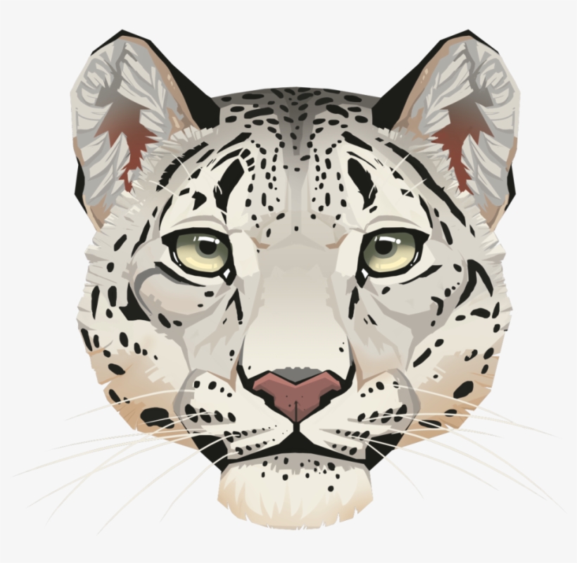 Leopard Face Png Background Image - Snow Leopard Stickers, transparent png download