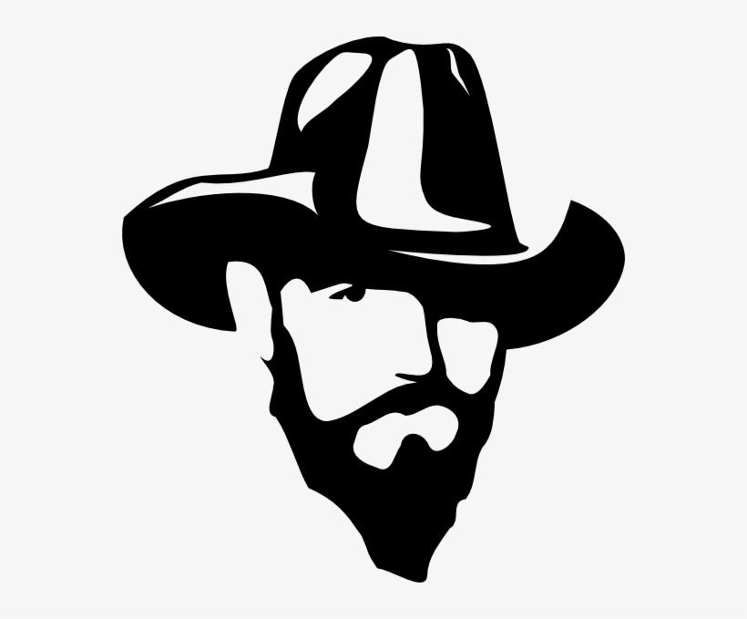 Bearded Cowboy Silhouette Clip Art At Clker - Bearded Cowboy Silhouette, transparent png download