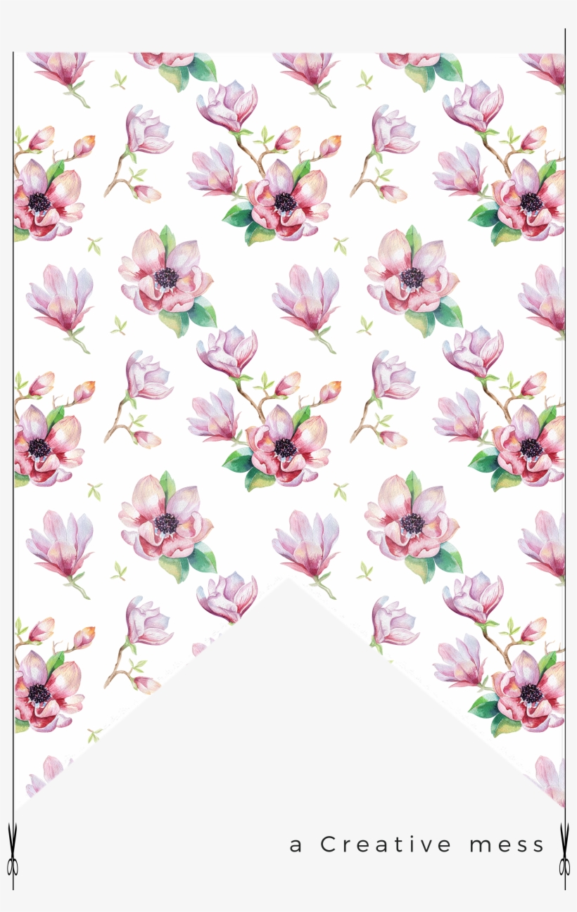 Watercolor Magnolia Bunting Set - Kris Art 'magnolia Flower' Canvas Gallery Wrap, Size, transparent png download