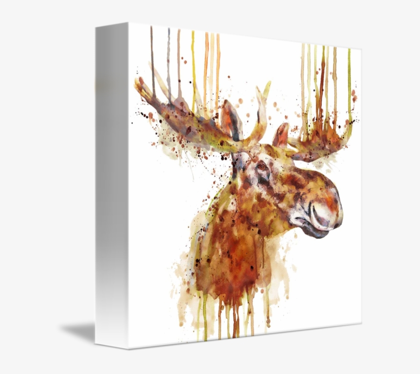 "moose Head" By Marian Voicu, Bucharest // - Watercolor Painting, transparent png download