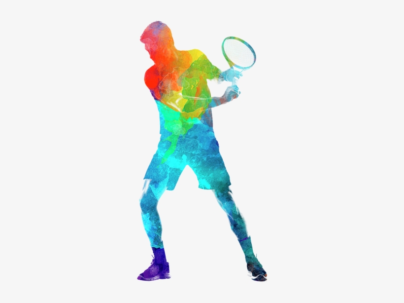 Bleed Area May Not Be Visible - Man Tennis Player 02 In Watercolor, transparent png download