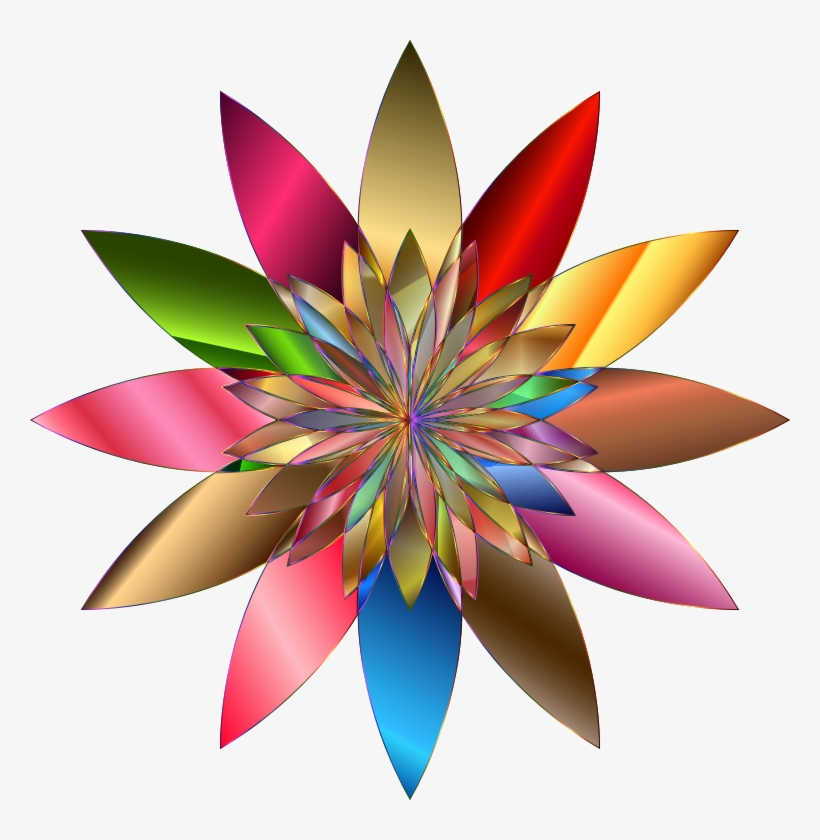 Chromatic Flower 2 No Background - One Love One Love Oval Ornament, transparent png download