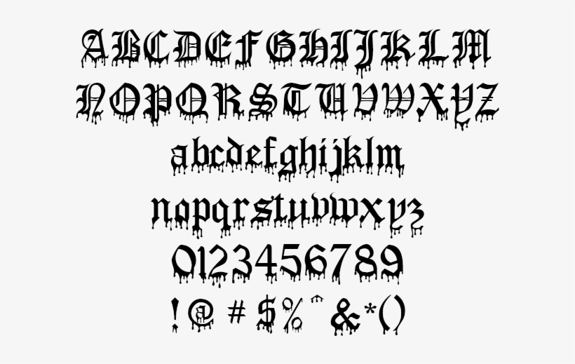 Gothic Horror Blood Blood Of Dracula Example - Aladdin Font, transparent png download